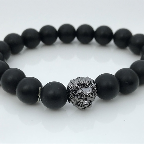 Other - Men Bracelets Black Beads Cuff Band Unisex Stretch